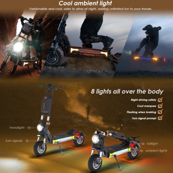 Kukirin G4 Max Trotinetă Electrică Pliabilă Offroad Jante 12 inch 3200W 60V 35.2AH Trei Viteze cu Display LED