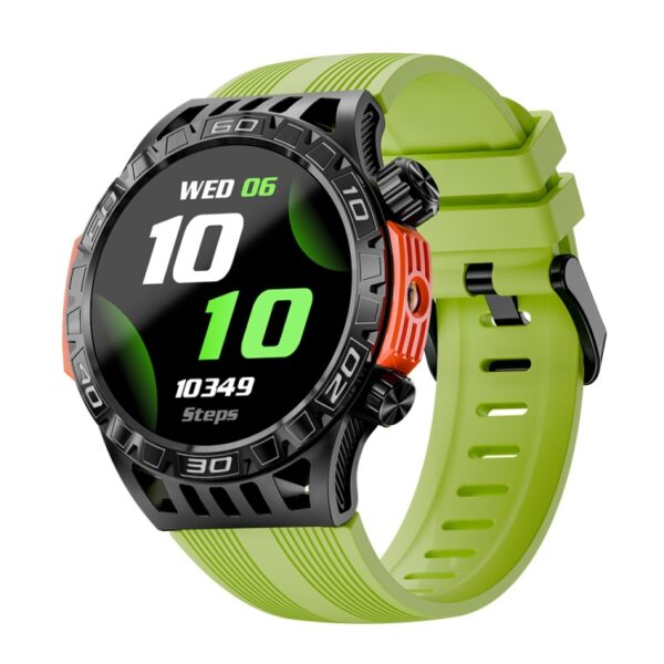 LOKMAT ZEUS6 PRO Smart Watch 1.46-Inch IP68 Rezistent la Apă SOS Lanternă Bluetooth (Galben Verde)