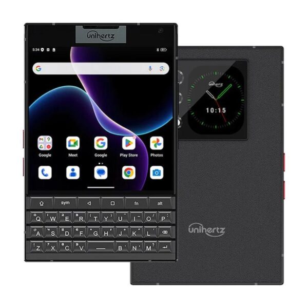 Unihertz Titan 2 Smartphone cu Tastatură Fizică QWERTY, 12GB+512GB, Amprentă, 4.5 inch + 2 inch Android 15 Dimensity 7300 5G Octa-Core, Rețea: 5G, NFC, OTG (Negru)